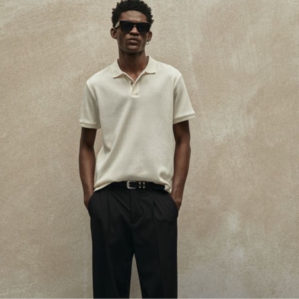 H&M Cream Polo Shirt with Classic Design